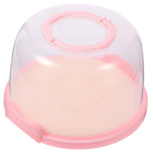 Clear Plastic Cake Carrier with Handle, 8 Inch Cake Storage Box for Transport and Display