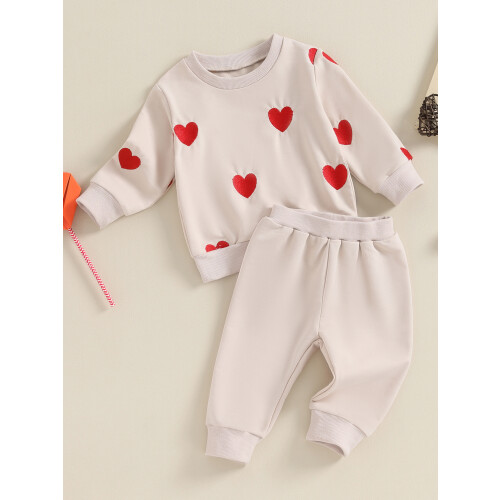 (12-18 Months, Beige) Ensemble 2 pièces la Saint-Valentin. 1