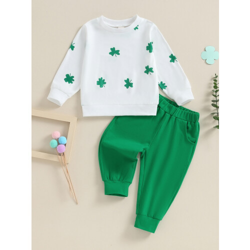 (6-12 Months, Green) Ensembles de pantalons décontracté vert. 1