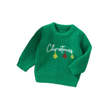(6-9 Months, Green 1) Maglioncino per bambina, maniche lunghe, girocollo, con stampa floreale, maglione invernale caldo