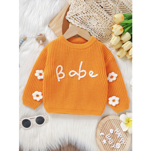 (6-9 Months, Orange) Pull bébé fille pour nourrissons. 2