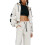 (M, White) Γυναικείο Φούτερ με Cropped Jacket 1
