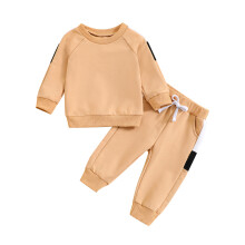 (12-18 Months, Khaki) Éadaí Fómhair do Leanaí, Geansaí Fada, Bríste Leaisteacha le Strap, 2 phíosa