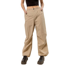 (M, Camel) Dames cargobroek, elastische taille, ritssluiting en knoopsluiting, effen, losse broek met zakken, streetwear