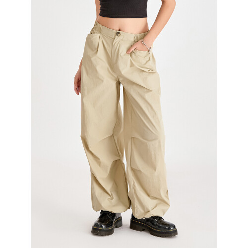(S, Camel) Γυναικείο cargo παντελόνι, τσέπες, Streetwear 2