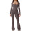 (XL, Grayish Coffee) Γυναικεία Ολόσωμη Φόρμα, Φθινοπωρινή Clubwear 1
