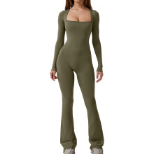 (L, Army Green) Γυναικεία Ολόσωμη Φόρμα, Φθινοπωρινή Clubwear
