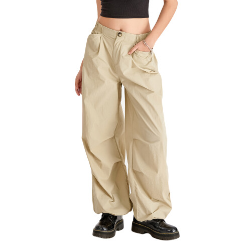 (S, Camel) Γυναικείο cargo παντελόνι, τσέπες, Streetwear 1