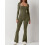 (L, Army Green) Γυναικεία Ολόσωμη Φόρμα, Φθινοπωρινή Clubwear 10