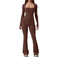 (M, Dark Brown) Γυναικεία Ολόσωμη Φόρμα, Φθινοπωρινή Clubwear