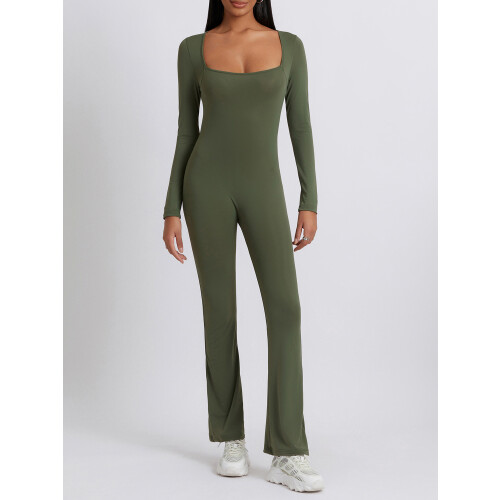 (L, Army Green) Γυναικεία Ολόσωμη Φόρμα, Φθινοπωρινή Clubwear 2