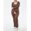(M, Dark Brown) Γυναικεία Ολόσωμη Φόρμα, Φθινοπωρινή Clubwear 6