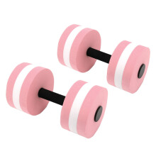 2pcs Foam Water Dumbbells  Buoyancy EVA Pool Exercise Equipment Colorful Design Pink 15x27cm