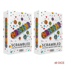 (2pcs - 60 Dice) Scrambled Dice Word Game - Family Party Spelling Challenge Fast-Paced Board Game for 1-5 Players