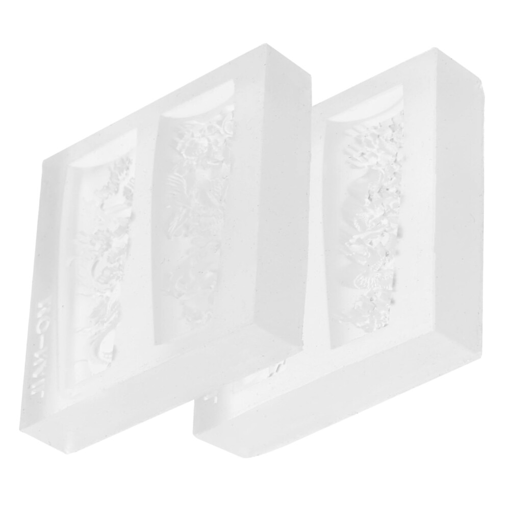 2pcs Nail Art Silicone Mold with Precise Embossed Patterns for DIY Chinese Style Manicure