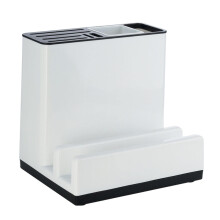 Kitchen Knife Holder with Cutlery Organizer, Countertop Knife Storage Rack for Easy Access