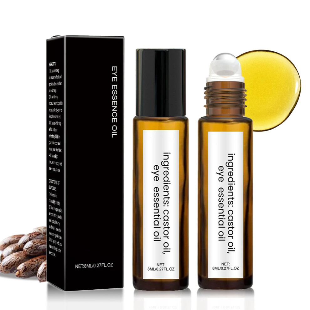 Dark Undereye Roller For Puffiness And Circles, Castor Oil And Frankincense Eye Serum Rollerball 2Pcs
