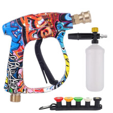 Pressure Washer Gun 3000 PSI with 5 Nozzles, Short M22 Connector, Foam Spray for Car and Patio