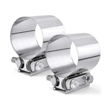 3 Inch Exhaust Clamp, 76mm Butt Joint Exhaust Pipe Muffler Band Clamp Sleeve Coupler Stainless Stee