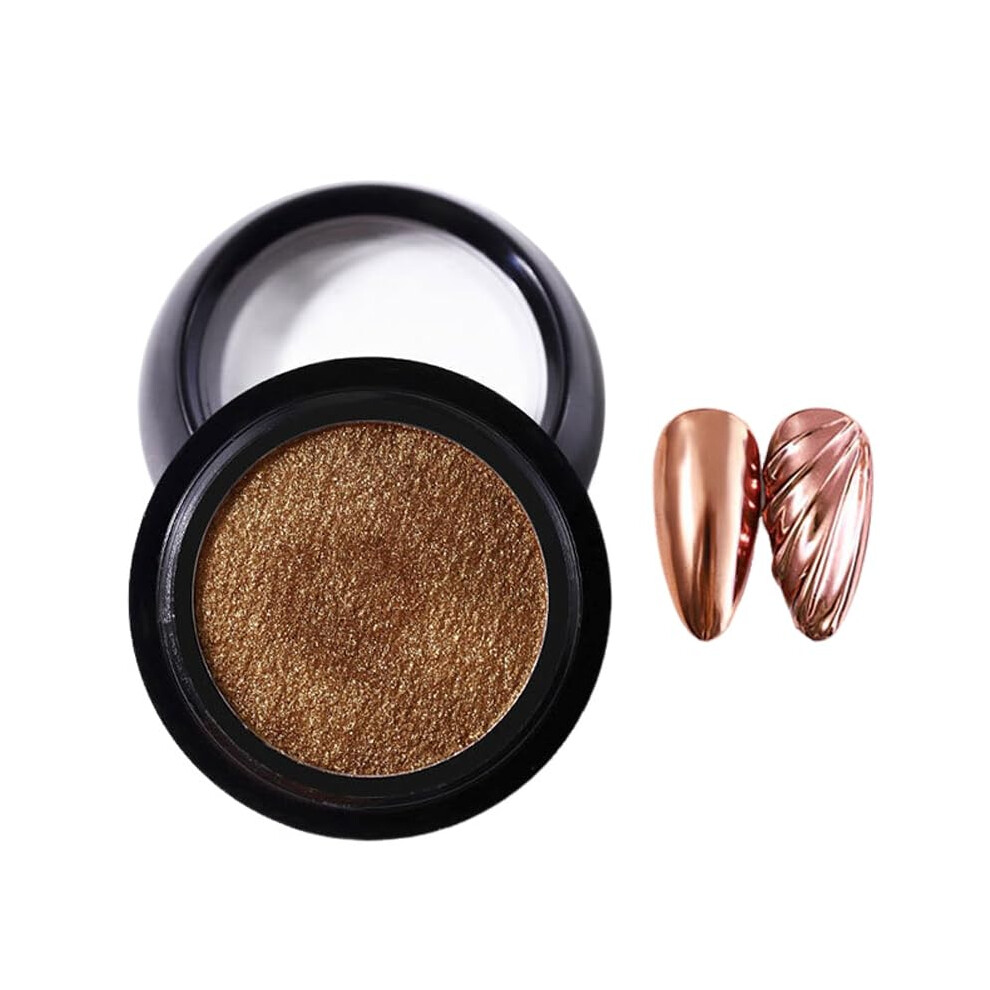 Chrome Nail Powder Mirror Effect Pigment for Gel Polish Manicure, Solid Metallic Glitter Shine