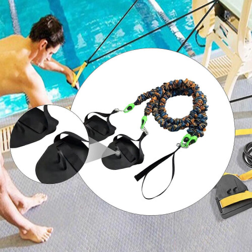 Λάστιχο Αντίστασης Κολύμβησης Dryland Powercord Latex με Κουπιά Professional, Κίτρινο 40lbs 2