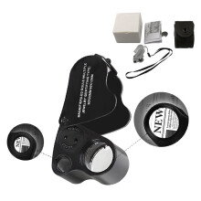 1Stk Silber Schmucklupe Mit 2 Leds, Handlich Und Langlebig Für Zuhause