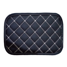 Car Armrest Mat Schwarz Rutschfeste PU-Leder Polster Für Auto