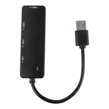 1Pc Black ABS 4 Ports USB Hub Multi-Port USB Splitter for Computer