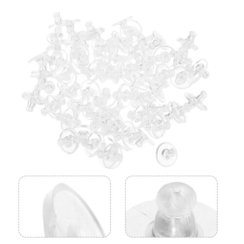 500Pcs Soft Silicone Locking Earring Backs for Safe Pierced Earrings 2