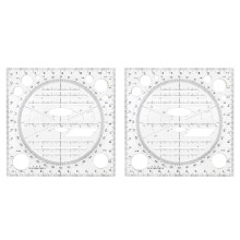 2 Pcs Stencil Mathematics Drawing Ruler Multifunctional