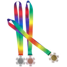 12Pcs Alloy Kids Medals Kit for Awards Party Games with Lanyards
