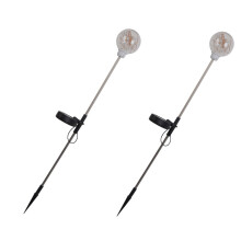 2Pcs Assorted Color Solar Outdoor Lights Round Ball Ground Lamps