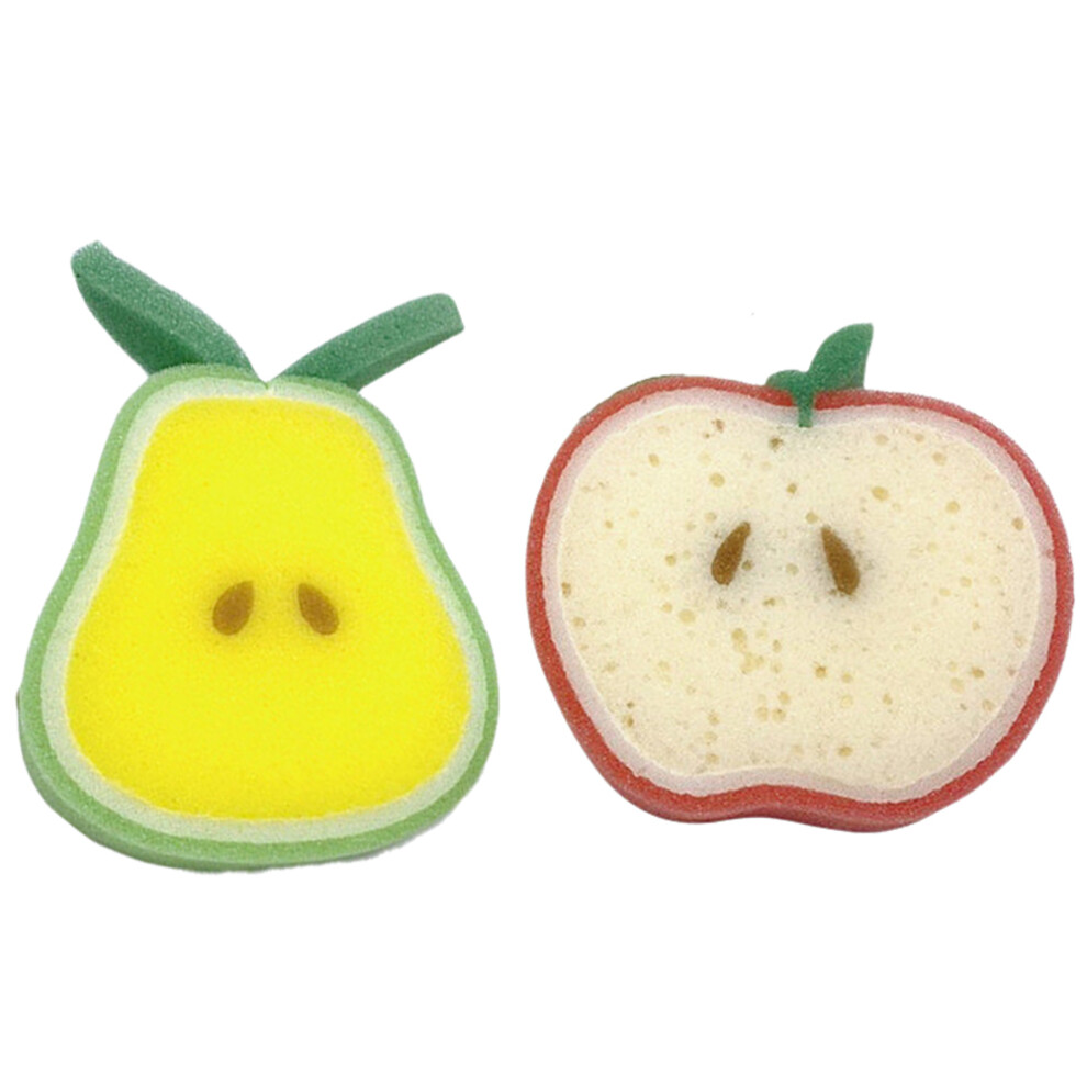 Inoomp 6Pcs Cartoon Fruit Shower Sponge Brushes Durable Bath Sponge For Kids