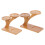 2Pcs Light Brown Bamboo Desktop Plant Stands Corner Multi-Level Shelf 1