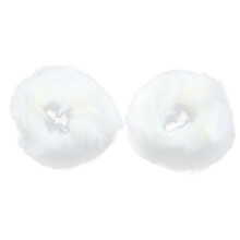 1Pair White Faux Fur Cuff Warmers Elastic Wrist Bands Warm Arm Covers
