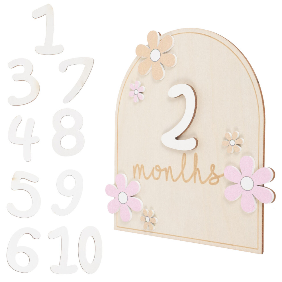 1Set Multi Wooden Baby Milestone Cards For Infant Growth Photo Props Artibetter