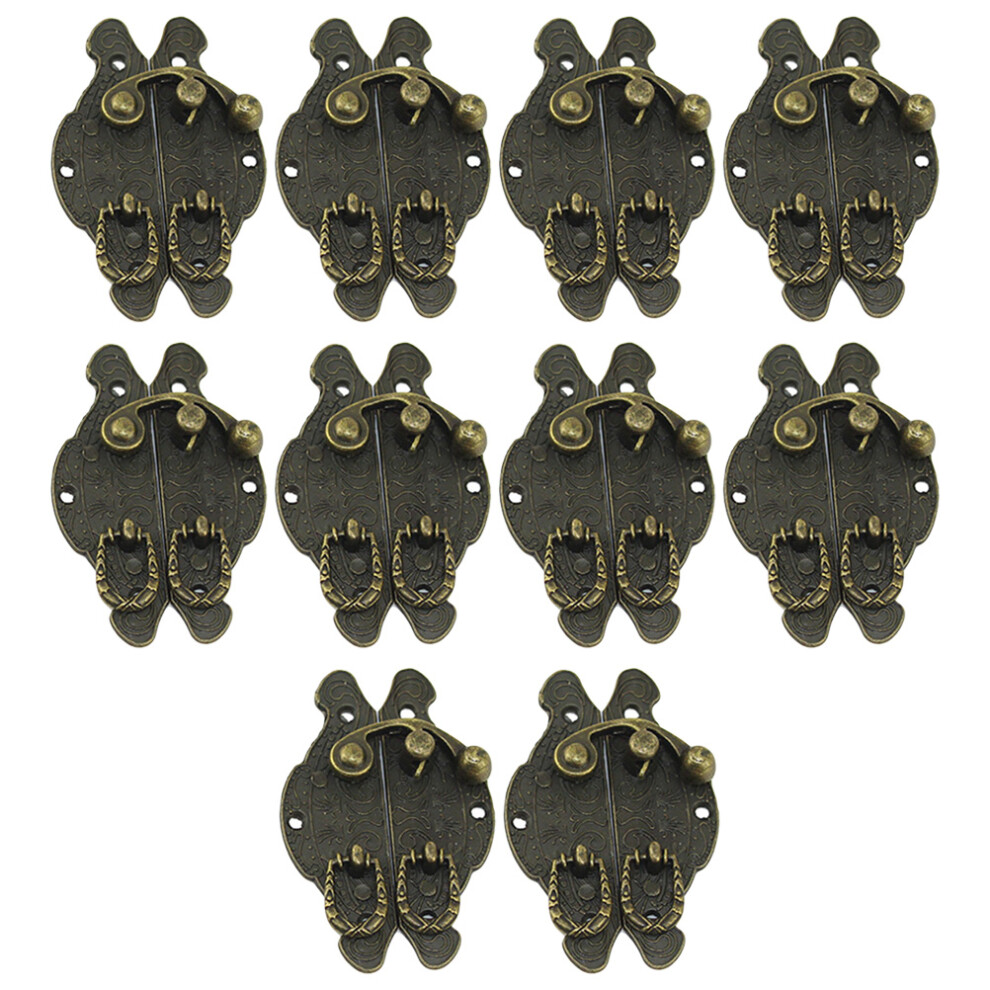 10Pcs Wooden Box Latch Vintage Hardware Golden Retro Design Durable 3171083383865