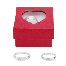 1Pair Silver Alloy Couple Rings Decorative Finger Jewelry Wedding Gift