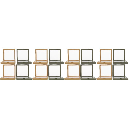 16 Pcs Desktop Floating Display Frame Transparent Jewelry Holder 2