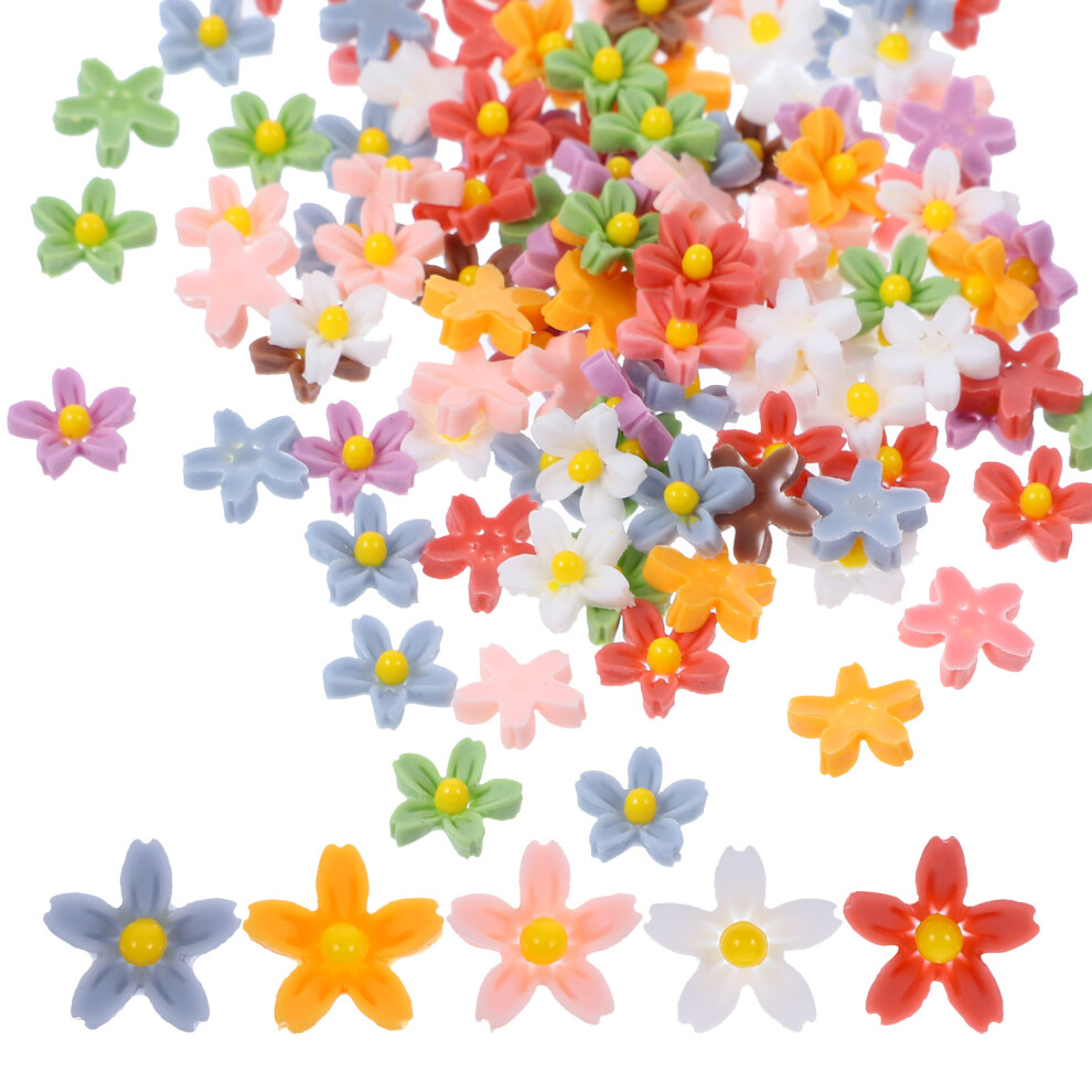 Iplusmile 100Pcs Flatback Resin Nail Charms Sakura Flowers For Manicure Decor