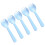 100Pcs Plastic Blue Sporks Plastic Tableware for Fruit Salad Dessert 3