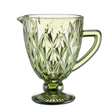Decorative Green Glass Ice Bucket for Cocktail Bar and Home Use