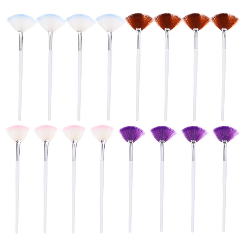 Iplusmile 48 Pcs Fan Mask Brush With Long Handle For Facial Makeup Application