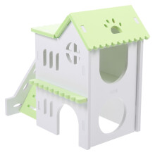 2Pcs Wear-Resistant Small Hamster Hideout Premium Wooden Cage Toy