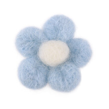 Himmelblaue Wollfilzblume DIY Deko Handgemacht Kreativ