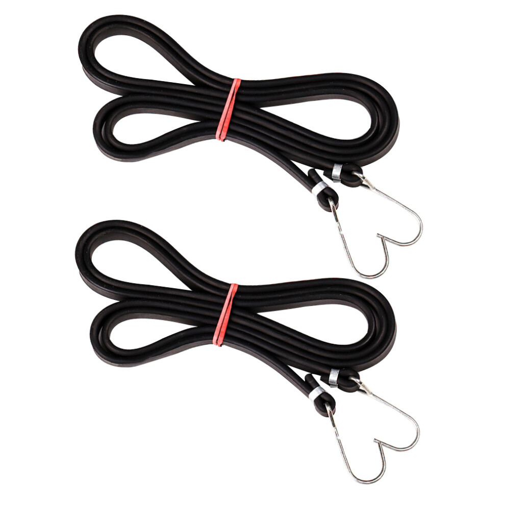 2Pcs Durable Black Motorcycle Luggage Elastic Straps With Hooks Secure 3111993782136