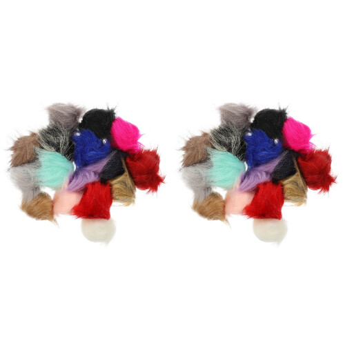 32Pièces Pompons En Fourrure Colorés Pour Décor Et Couture Confortable 1