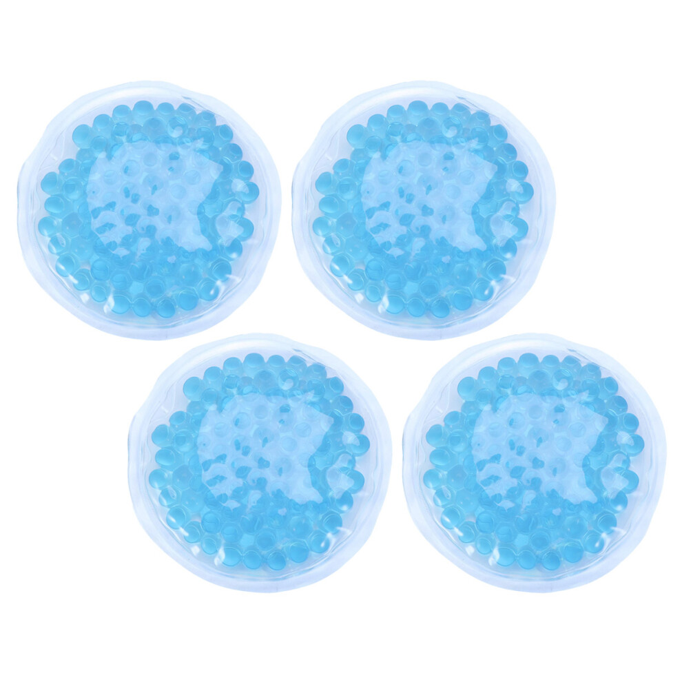 Totority 4Pcs Blue Hot Cold Breast Therapy Packs Reusable Gel Beads For Beauty