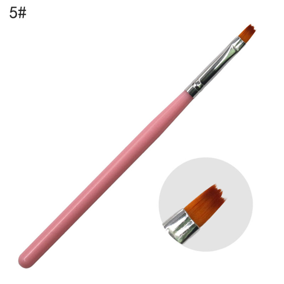 Totority Pink 8Pcs Nail Art Pen Kit Handle Lightweight Brushes For Manicure
