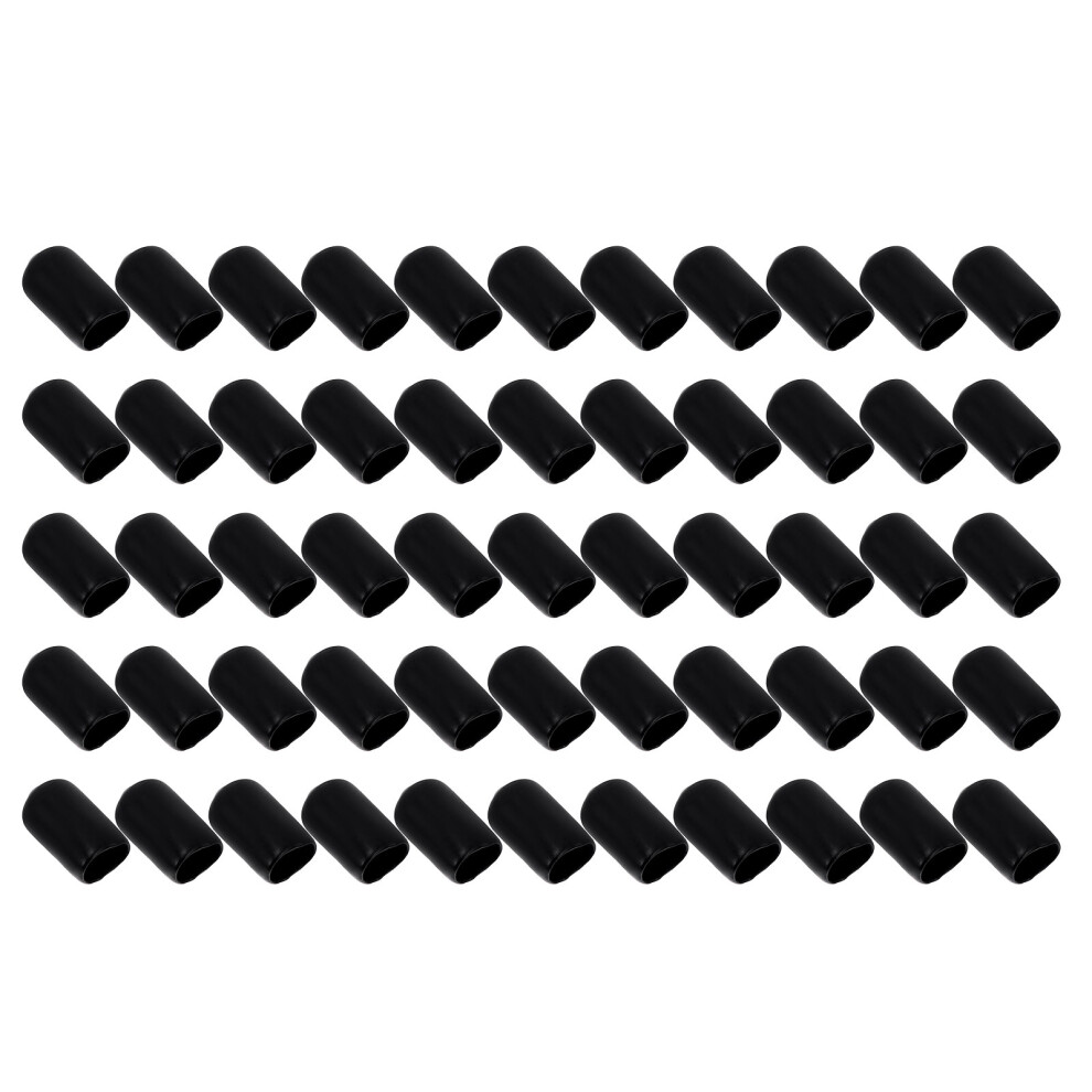 200Pcs Black Rubber Thread Protector Covers Flexible Tube End Caps 3072351296613